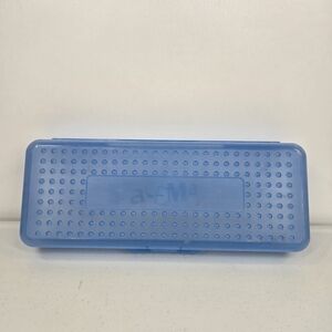 Vintage 1990's Spacemaker 13" Long Pencil‎ Box Case Blue On Blue USA Retro